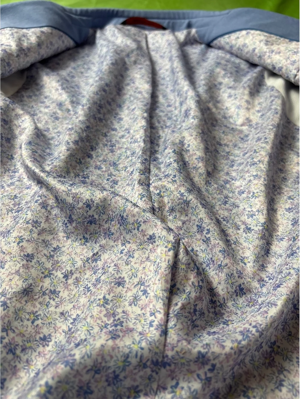 Men's Blue Blazer with Patterned Lining